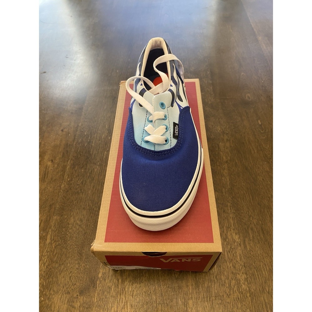 Vans Era Camo Flame Shoes Blue Ice Camo Juniors 5 VN0A4UHXABW - Picture 2 of 5